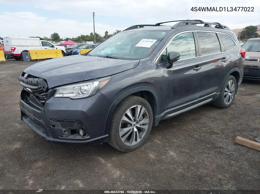 2020 SUBARU ASCENT VIN 4S4WMALD1L3477022 — фото 2