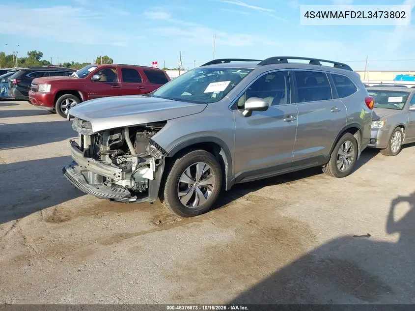 2020 SUBARU ASCENT VIN 4S4WMAFD2L3473802 — фото 2