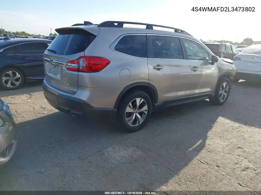 2020 SUBARU ASCENT VIN 4S4WMAFD2L3473802 — фото 4