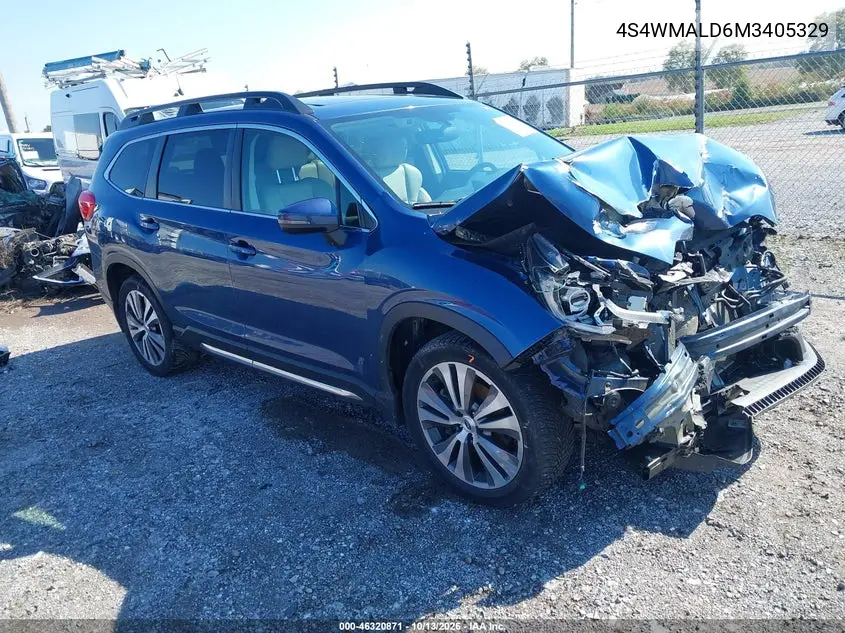 SUBARU ASCENT 2021, VIN 4S4WMALD6M3405329