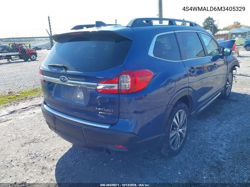 2021 SUBARU ASCENT VIN 4S4WMALD6M3405329 — фото 4