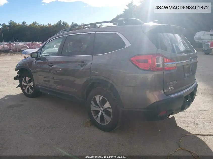 2022 SUBARU ASCENT VIN 4S4WMACD5N3401872 — фото 3