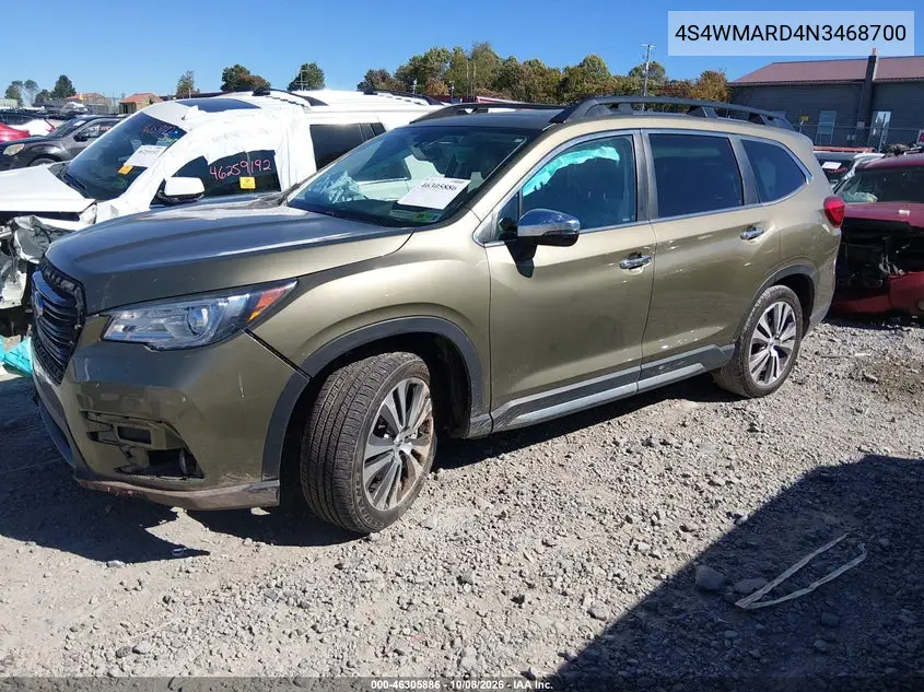 2022 SUBARU ASCENT VIN 4S4WMARD4N3468700 — фото 2