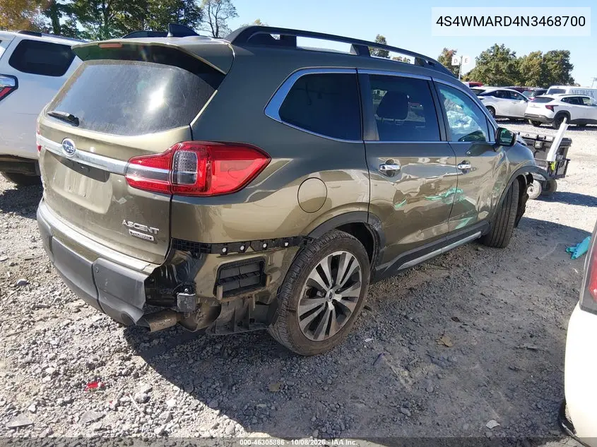 2022 SUBARU ASCENT VIN 4S4WMARD4N3468700 — фото 4