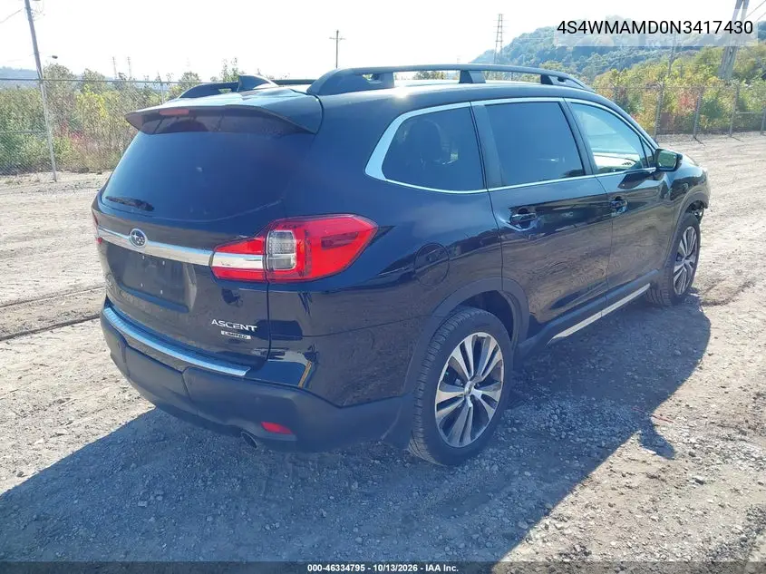 2022 SUBARU ASCENT VIN 4S4WMAMD0N3417430 — фото 4
