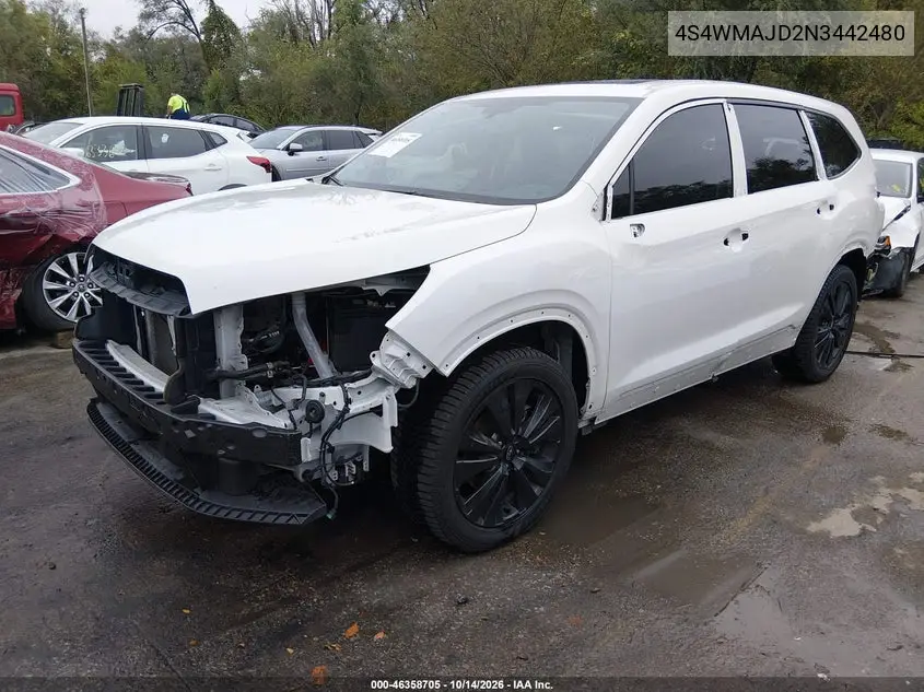 2022 SUBARU ASCENT VIN 4S4WMAJD2N3442480 — фото 2
