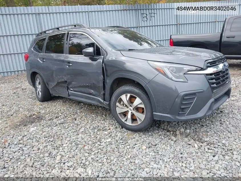 SUBARU ASCENT 2024, VIN 4S4WMABD0R3402046