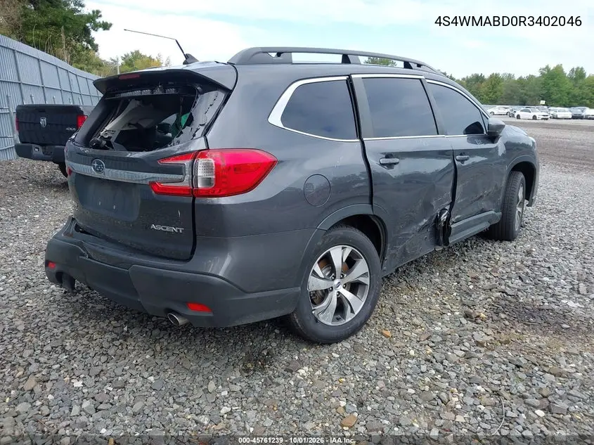 2024 SUBARU ASCENT VIN 4S4WMABD0R3402046 — фото 4