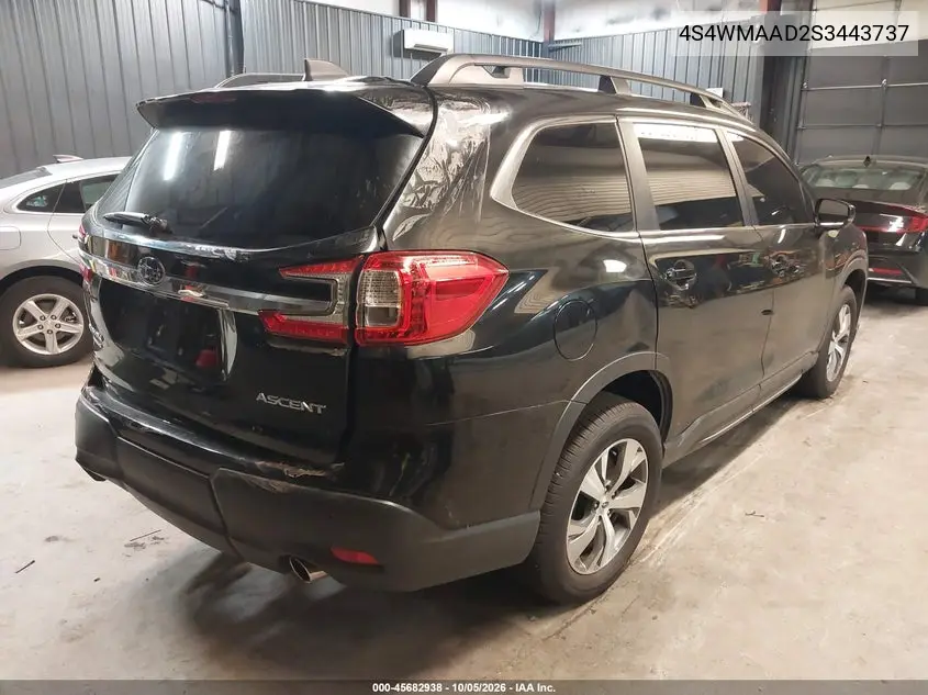 2025 SUBARU ASCENT VIN 4S4WMAAD2S3443737 — фото 4
