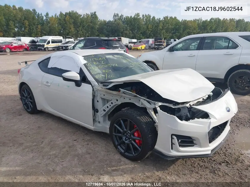 SUBARU BRZ 2018, VIN JF1ZCAC18J9602544