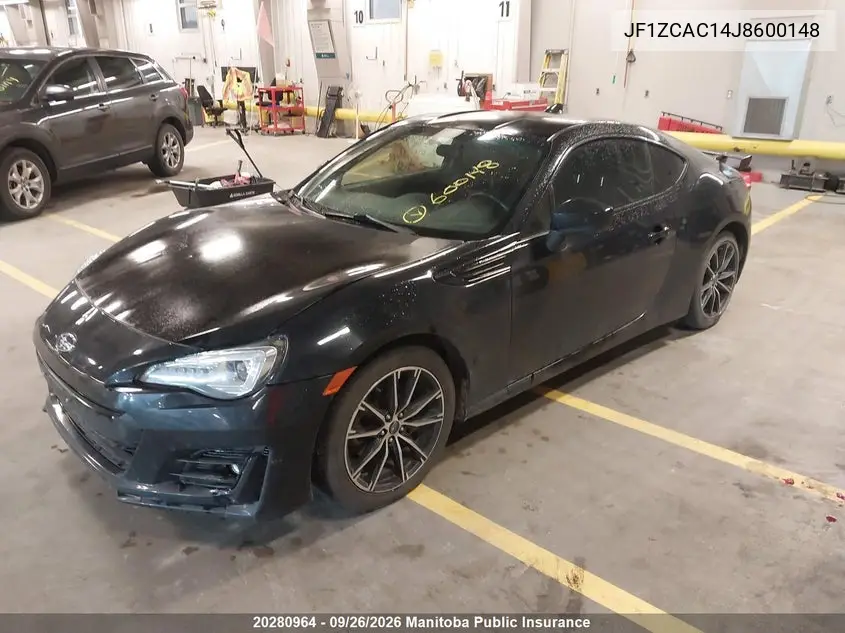 2018 SUBARU BRZ VIN JF1ZCAC14J8600148 — фото 2