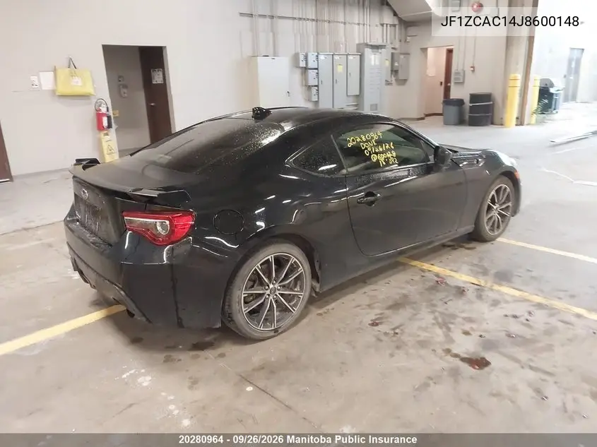 2018 SUBARU BRZ VIN JF1ZCAC14J8600148 — фото 4