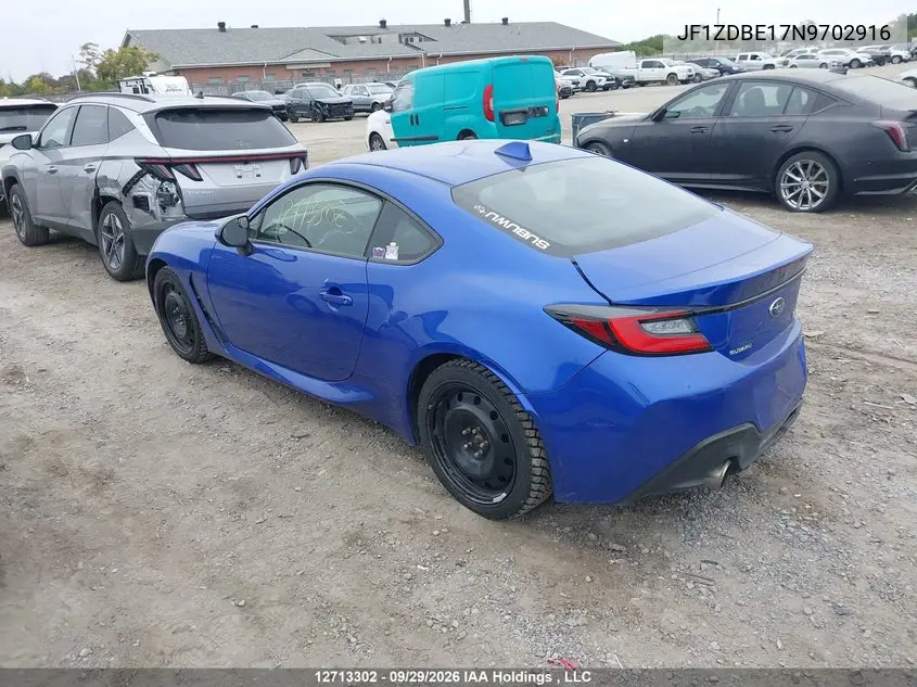 2022 SUBARU BRZ VIN JF1ZDBE17N9702916 — фото 3