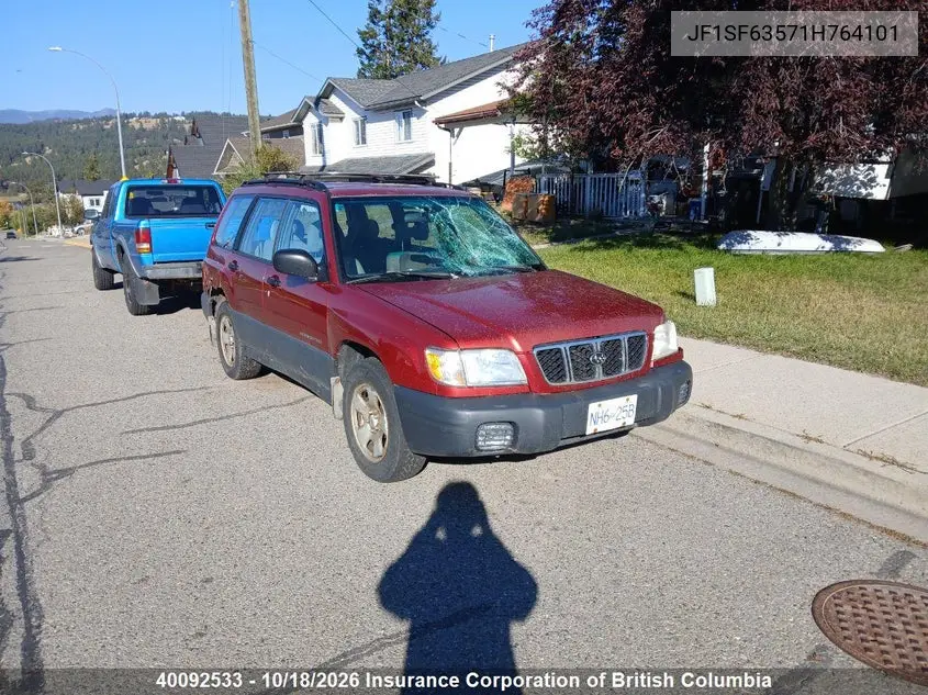 2001 SUBARU FORESTER VIN JF1SF63571H764101 — фото 2