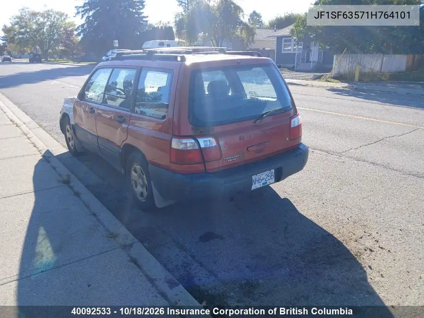 2001 SUBARU FORESTER VIN JF1SF63571H764101 — фото 4