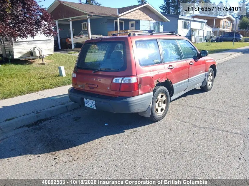 2001 SUBARU FORESTER VIN JF1SF63571H764101 — фото 5