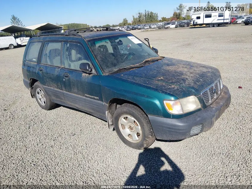 SUBARU FORESTER 2001, VIN JF1SF63561G751278