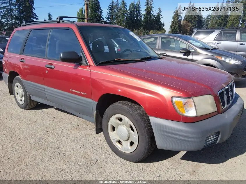SUBARU FORESTER 2002, VIN JF1SF635X2G717135