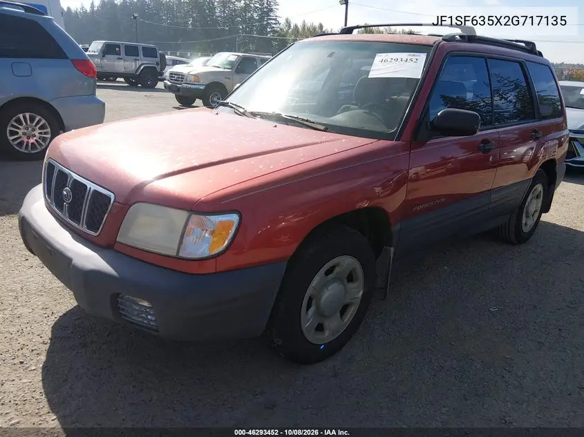 2002 SUBARU FORESTER VIN JF1SF635X2G717135 — фото 2