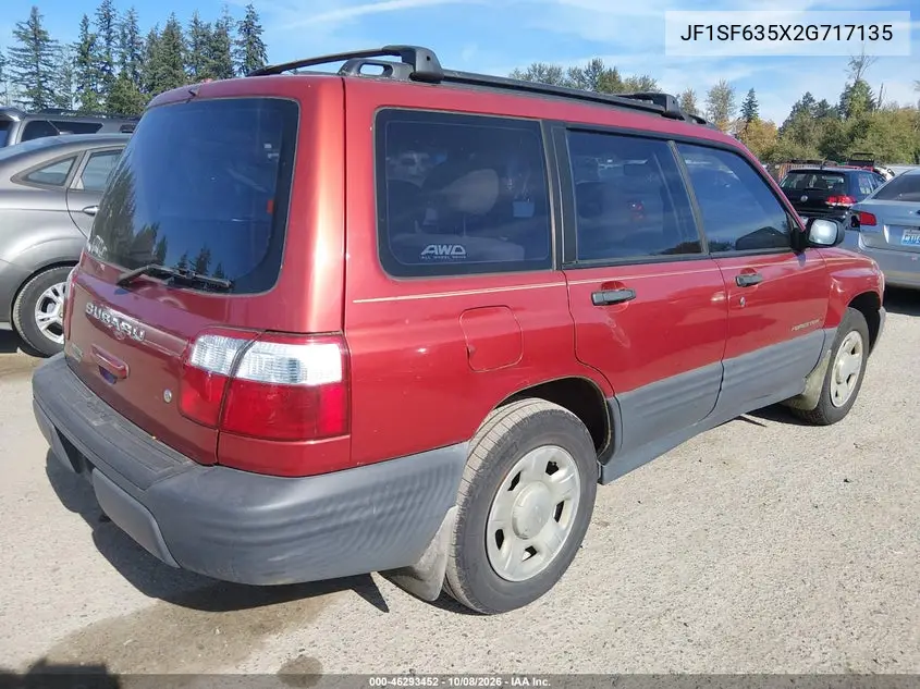 2002 SUBARU FORESTER VIN JF1SF635X2G717135 — фото 4