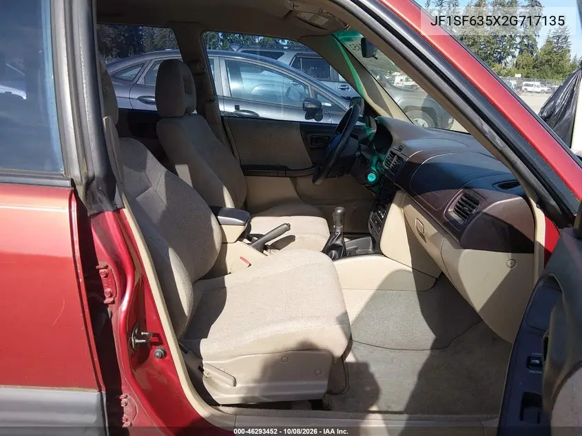 2002 SUBARU FORESTER VIN JF1SF635X2G717135 — фото 5