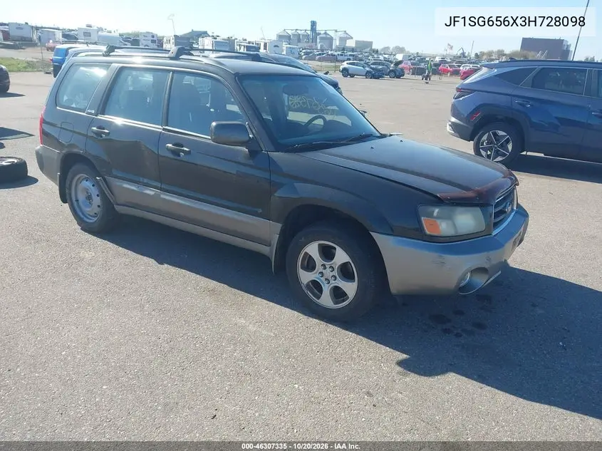 SUBARU FORESTER 2003, VIN JF1SG656X3H728098
