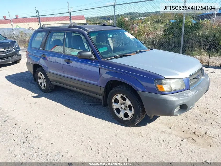 SUBARU FORESTER 2004, VIN JF1SG636X4H764104