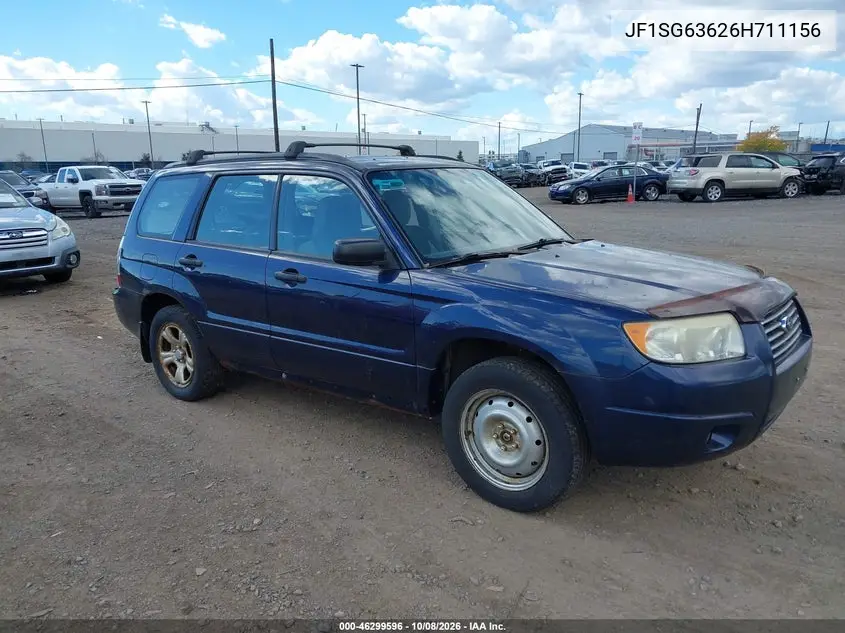 SUBARU FORESTER 2006, VIN JF1SG63626H711156