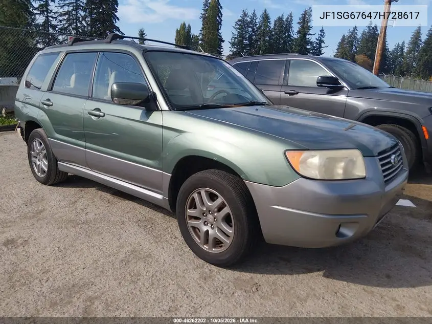 SUBARU FORESTER 2007, VIN JF1SG67647H728617