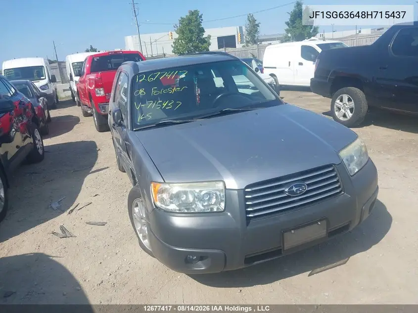 SUBARU FORESTER 2008, VIN JF1SG63648H715437