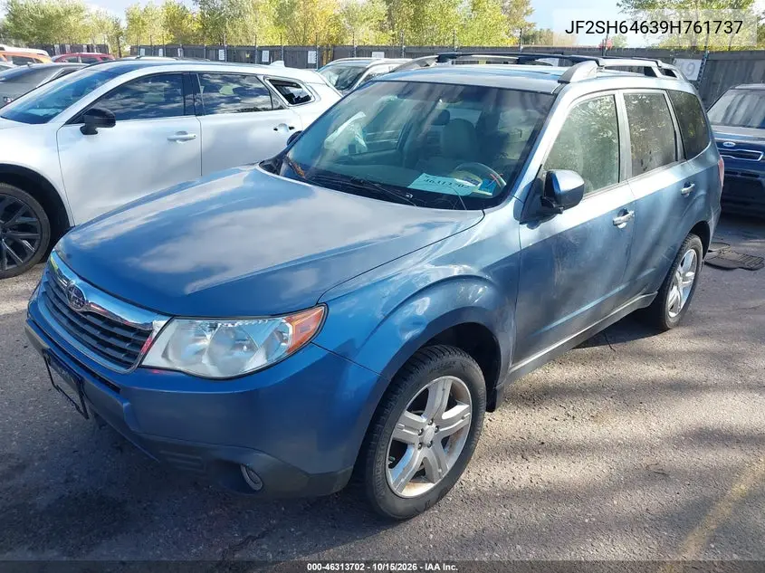 2009 SUBARU FORESTER VIN JF2SH64639H761737 — фото 2