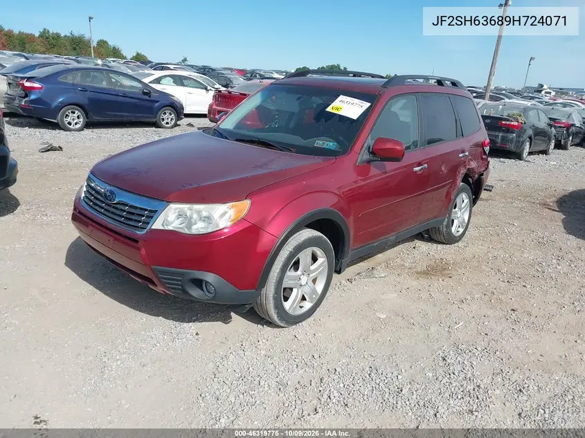 2009 SUBARU FORESTER VIN JF2SH63689H724071 — фото 2
