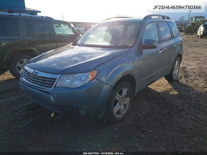 2009 SUBARU FORESTER VIN JF2SH64659H750366 — фото 2