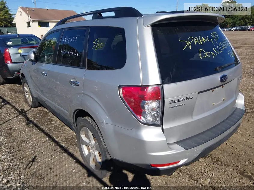 2010 SUBARU FORESTER VIN JF2SH6FC3AH736828 — фото 3