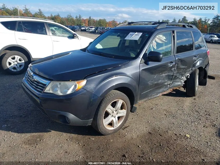 2010 SUBARU FORESTER VIN JF2SH6DC6AH703292 — фото 2