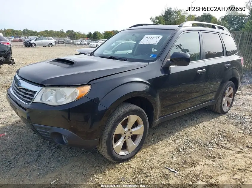 2010 SUBARU FORESTER VIN JF2SH6EC2AH792650 — фото 2