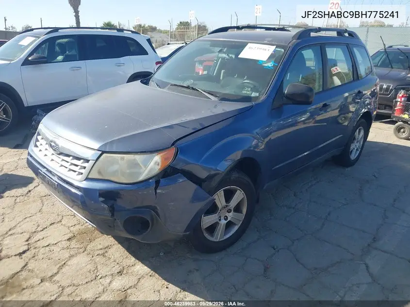2011 SUBARU FORESTER VIN JF2SHABC9BH775241 — фото 2