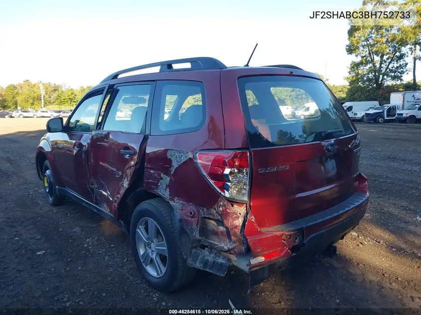 2011 SUBARU FORESTER VIN JF2SHABC3BH752733 — фото 3