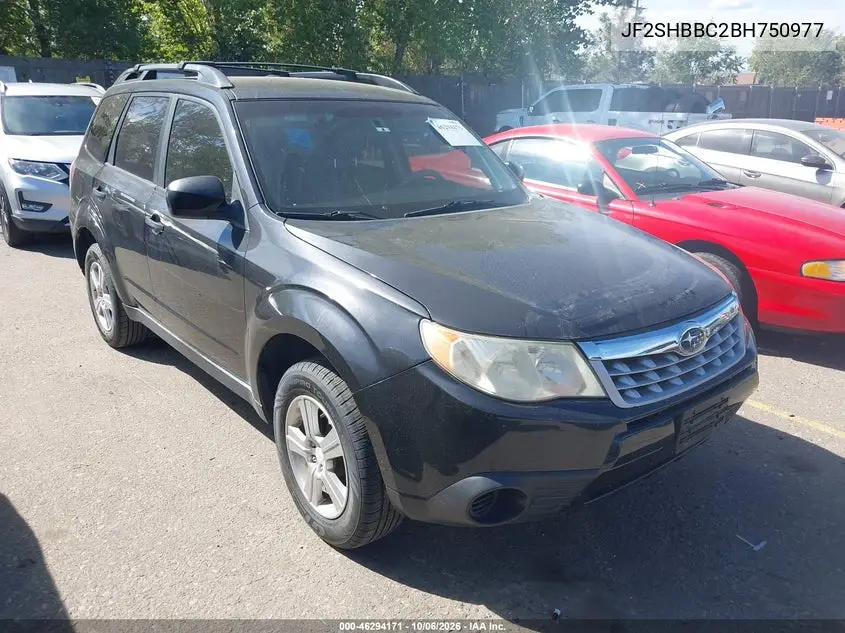 SUBARU FORESTER 2011, VIN JF2SHBBC2BH750977