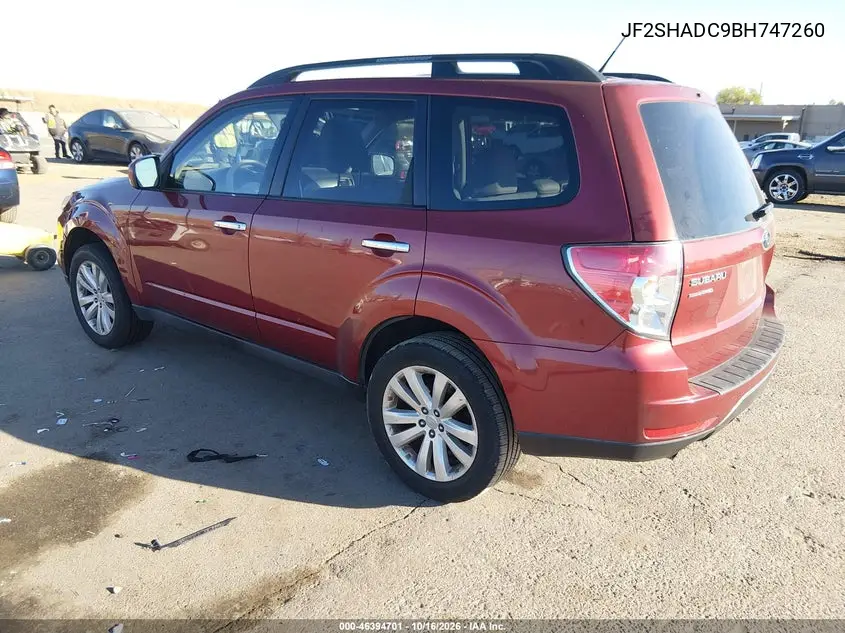 2011 SUBARU FORESTER VIN JF2SHADC9BH747260 — фото 3