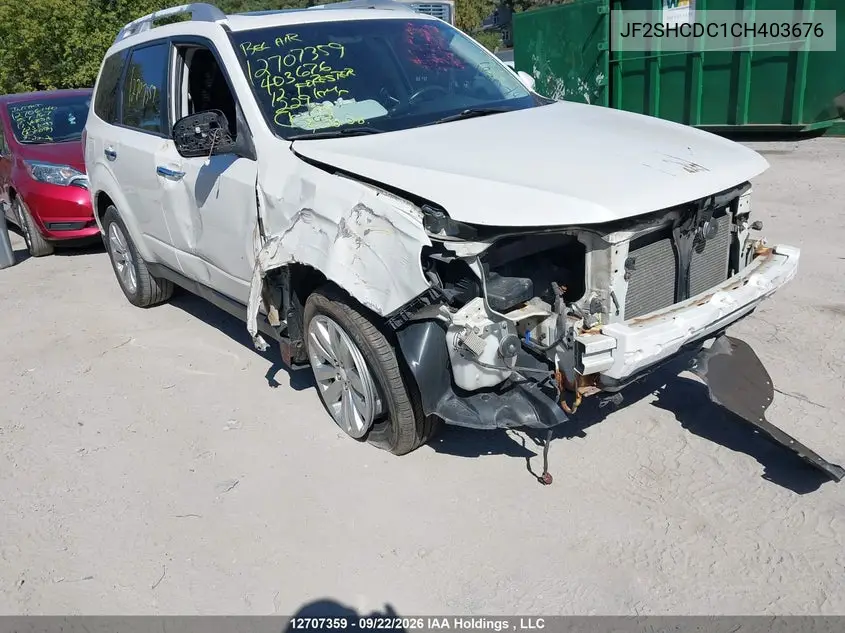 2012 SUBARU FORESTER VIN JF2SHCDC1CH403676 — фото 6