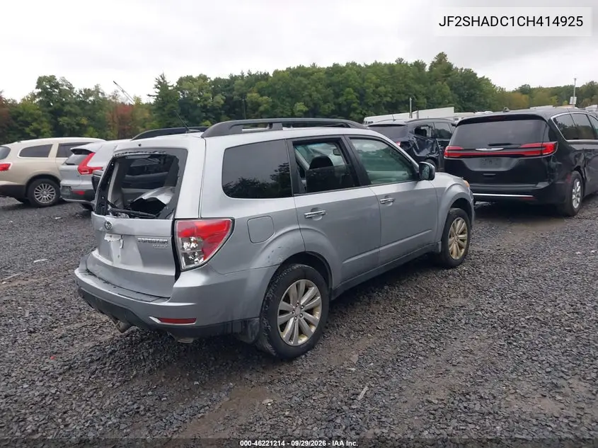 2012 SUBARU FORESTER VIN JF2SHADC1CH414925 — фото 4