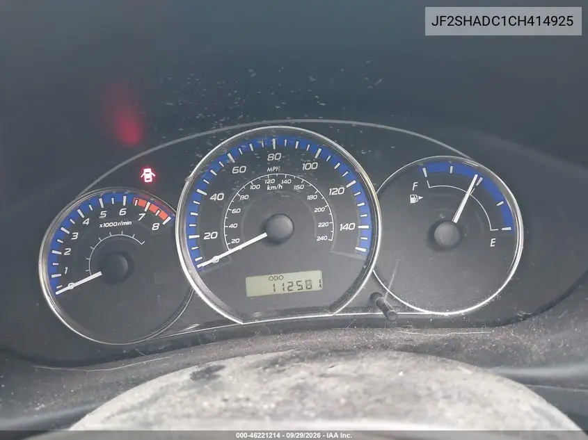 2012 SUBARU FORESTER VIN JF2SHADC1CH414925 — фото 7