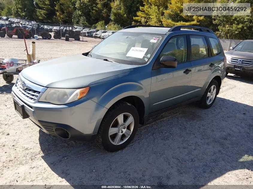 2012 SUBARU FORESTER VIN JF2SHABC3CG459292 — фото 2