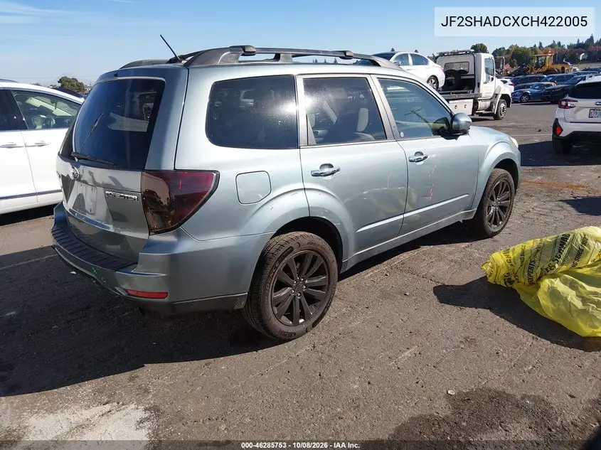 2012 SUBARU FORESTER VIN JF2SHADCXCH422005 — фото 4