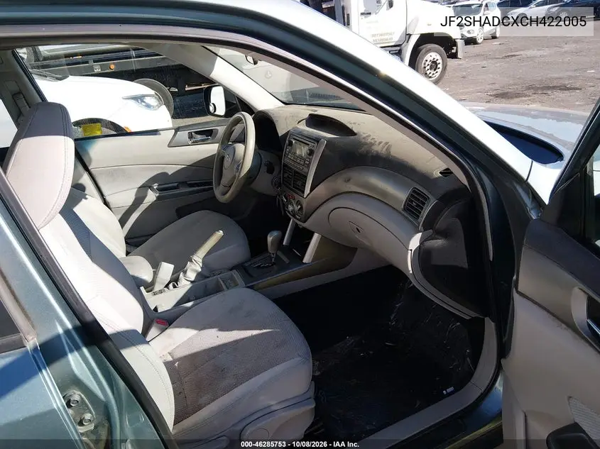 2012 SUBARU FORESTER VIN JF2SHADCXCH422005 — фото 5