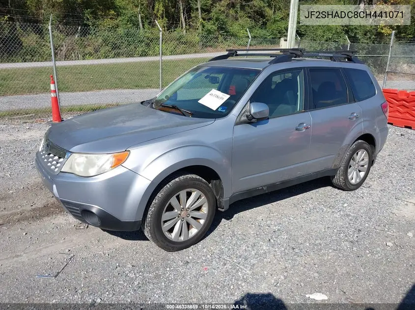 2012 SUBARU FORESTER VIN JF2SHADC8CH441071 — фото 2