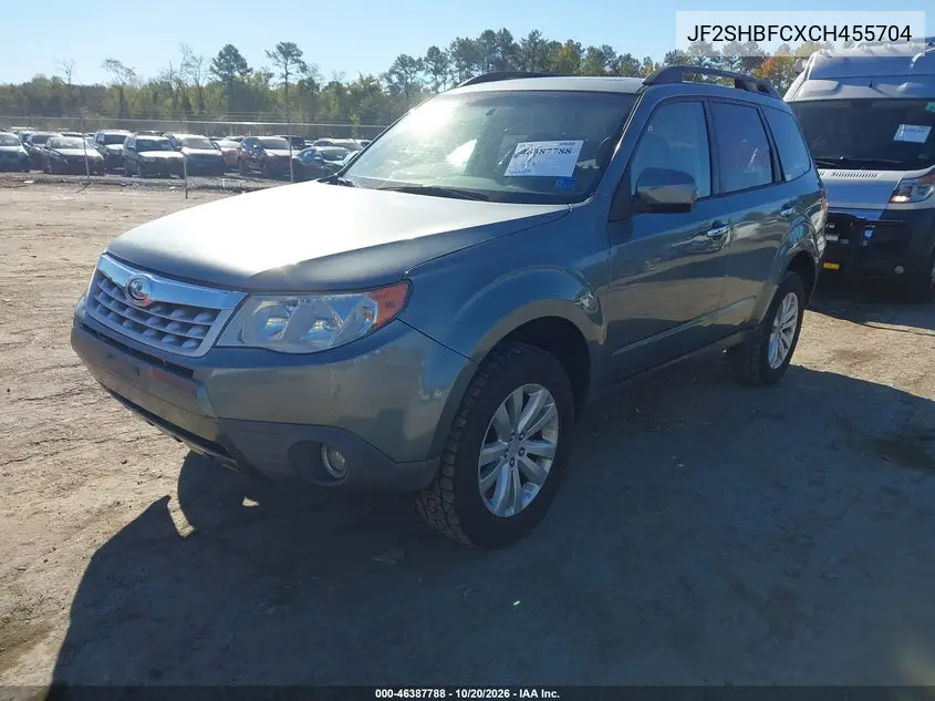2012 SUBARU FORESTER VIN JF2SHBFCXCH455704 — фото 2