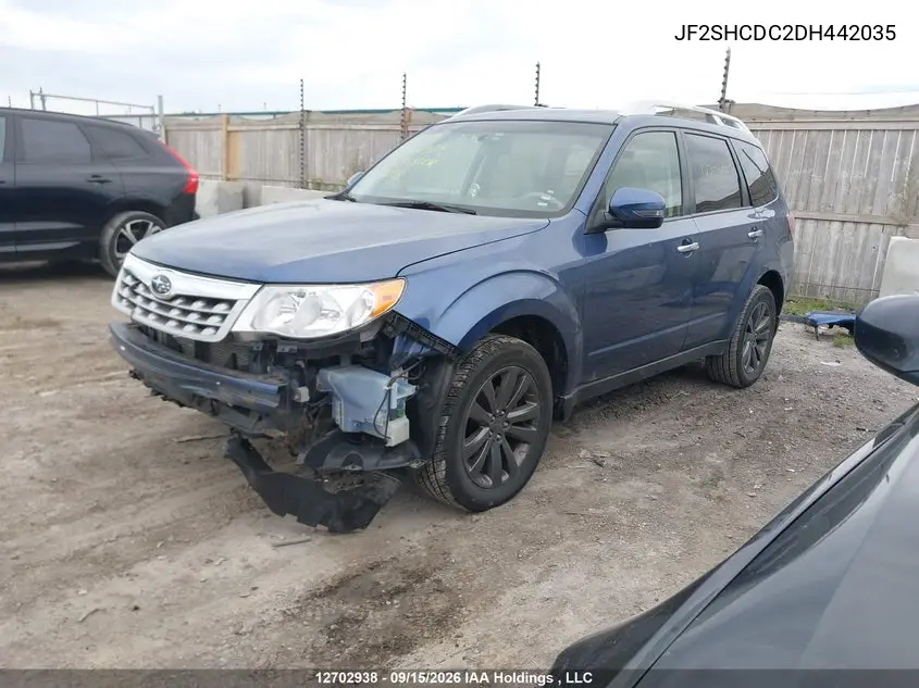 2013 SUBARU FORESTER VIN JF2SHCDC2DH442035 — фото 2