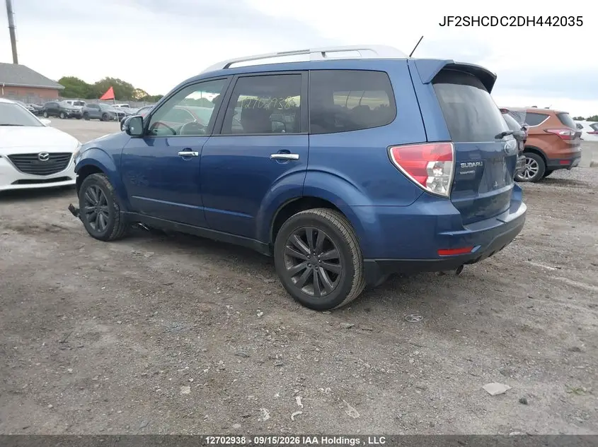 2013 SUBARU FORESTER VIN JF2SHCDC2DH442035 — фото 3